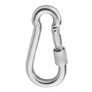 2x Key Ring Stainless Steel Carabiner Spring Snap Clip Hooks Climbing Keychain
