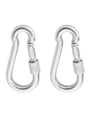 2Pcs Stainless Key Chain Carabiner Clip Snap Hook Camping Key Ring Newest Useful