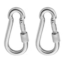 2Pcs Stainless Key Chain Carabiner Clip Snap Hook Camping Key Ring Newest Useful
