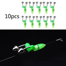 10Pcs LED Light Night Twin Bells Clip On Fish Fishing Rod Bite Alarm Alert