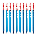 10pcs Aluminium Alloy Blue Camping Hiking Stake Nail Tent Peg Stakes Triangular