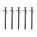 5 x Heavy Duty Black Steel Metal Tent Canopy Camping Stakes Pegs Ground Nail