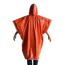 Orange Emergency Raincoat Aluminum Film Disposable Poncho Cold Insulation