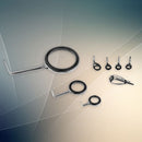8Pcs Fishing Rod Guides Tips Top SIC Ring for Rod Building Repair Mixed Size