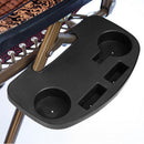 Cup Holder for Chair Lawn Lounge Pool Yard Beach Tray Folding Black