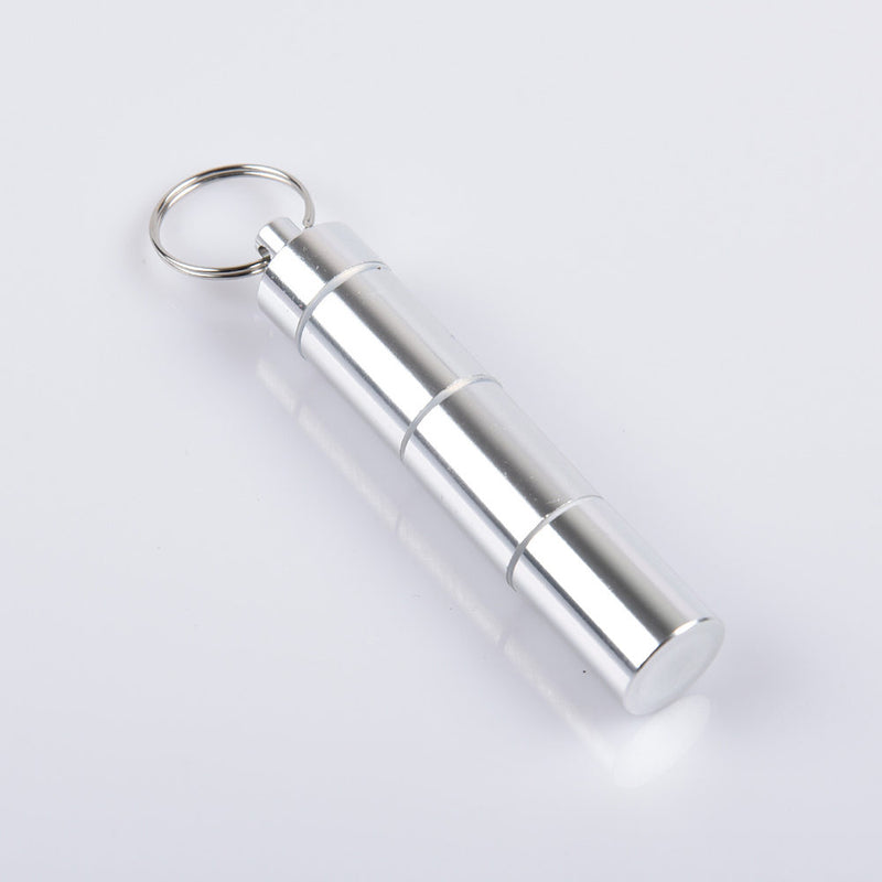 4Pcs Portable Alloy Pill Box Portable Keychain Pill Case Waterproof Medicine Jar