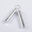 4Pcs Portable Alloy Pill Box Portable Keychain Pill Case Waterproof Medicine Jar