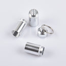 4x Aluminum Alloy Pill Storage Case Bottle Holder Keychain Box Capsule Container