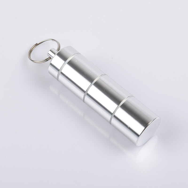4Pcs Alloy Pill Box Portable Keychain Pill Case Waterproof Pill Holder Container