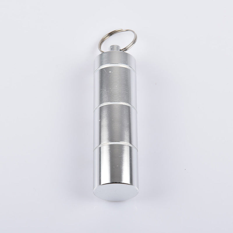 4Pcs Alloy Pill Box Portable Keychain Pill Case Waterproof Pill Holder Container