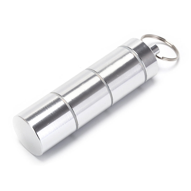 4Pcs Alloy Pill Box Portable Keychain Pill Case Waterproof Pill Holder Container
