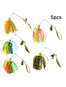 5PCS Hard Lure Spinner Bass Bait Tackle Fishing Freshwater Assorted Hook