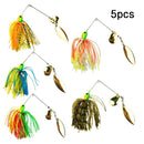 5Pcs Bait 16.5g Fishing Lures Spinner Beard scale Bass Pike Tackle Hooks