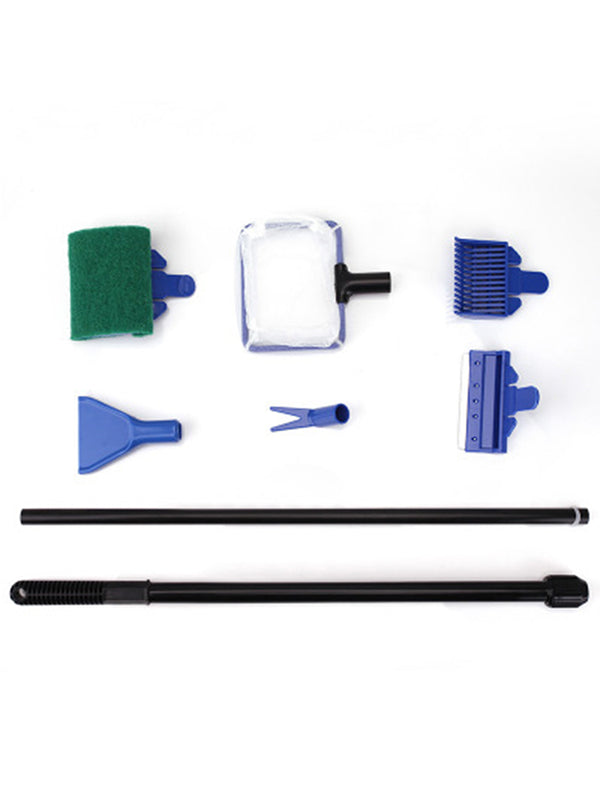 1 Set Blue Color Aquarium Cleaning Tool Set Fish Tank Vacuum Gravel Clean Brush
