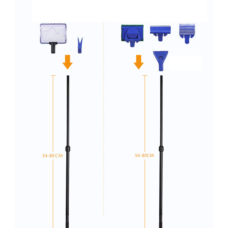 1 Set Blue Color Aquarium Cleaning Tool Set Fish Tank Vacuum Gravel Clean Brush
