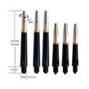 6Pcs/Set Aluminum Alloy Darts Shafts Harrows Dart Stems Dart Pole Black