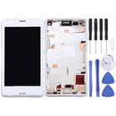 LCD Screen and Digitizer Full Assembly with Frame for Sony Xperia Z3 Mini Compact(White)