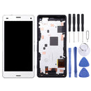 LCD Screen and Digitizer Full Assembly with Frame for Sony Xperia Z3 Mini Compact(White)