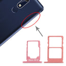 SIM Card Tray + SIM Card Tray + Micro SD Card Tray for Nokia 5.1 TA-1075 (Purplish Red)