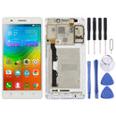 LCD Screen and Digitizer Full Assembly with Frame for Lenovo A7600(White)