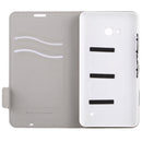 Horizontal Flip Leather Case with Card Slot + Back Cover For Microsoft Lumia 640(White)