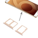 SIM Card Tray + Micro SD Card Tray for Galaxy C9 Pro / C9000(Gold)