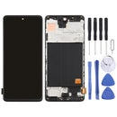 Original Super AMOLED Material LCD Screen and Digitizer Full Assembly with Frame for Galaxy A51(Black)