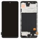 Original Super AMOLED Material LCD Screen and Digitizer Full Assembly with Frame for Galaxy A51(Black)