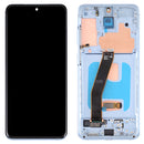Original Dynamic AMOLED Material LCD Screen and Digitizer Full Assembly with Frame for Samsung Galaxy S20 SM-G980(Blue)