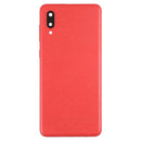 For Samsung Galaxy A02 Battery Back Cover with Camera Lens Cover (Red)