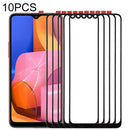 10 PCS Front Screen Outer Glass Lens for Samsung Galaxy A20s (Black)