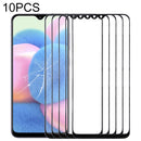 10 PCS Front Screen Outer Glass Lens for Samsung Galaxy A30s (Black)