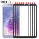 10 PCS Front Screen Outer Glass Lens for Samsung Galaxy J4+ / J6+ / J610 (Black)