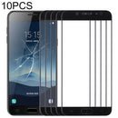 10 PCS Front Screen Outer Glass Lens for Samsung Galaxy C8 / C7100, C7(2017) / J7+, C710F/DS(Black)