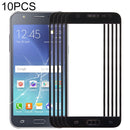 10 PCS Front Screen Outer Glass Lens for Samsung Galaxy J7 / J700(Black)