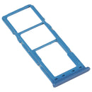 SIM Card Tray + SIM Card Tray + Micro SD Card Tray for Samsung Galaxy A12 SM-A125(Blue)