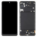 OLED Material LCD Screen and Digitizer Full Assembly with Frame for Samsung Galaxy A71 SM-A715(6.39 inch)(Black)