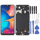 OLED Material LCD Screen and Digitizer Full Assembly with Frame for Samsung Galaxy A20 SM-A205 (Black)