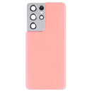Battery Back Cover with Camera Lens Cover for Samsung Galaxy S21 Ultra 5G(Pink)