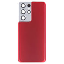 Battery Back Cover with Camera Lens Cover for Samsung Galaxy S21 Ultra 5G(Red)