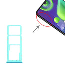 SIM Card Tray + SIM Card Tray + Micro SD Card Tray for Samsung Galaxy M21 SM-M215 (Blue)