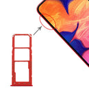 SIM Card Tray + SIM Card Tray + Micro SD Card Tray for Galaxy A10(Red)