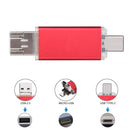 32GB 3 in 1 USB-C / Type-C + USB 2.0 + OTG Flash Disk, For Type-C Smartphones & PC Computer (Red)