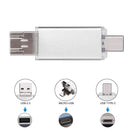 32GB 3 in 1 USB-C / Type-C + USB 2.0 + OTG Flash Disk, For Type-C Smartphones & PC Computer (Silver)