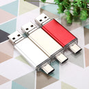 32GB 3 in 1 USB-C / Type-C + USB 2.0 + OTG Flash Disk, For Type-C Smartphones & PC Computer (Silver)