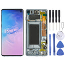 LCD Screen and Digitizer Full Assembly with Frame for Galaxy S10 (Blue)