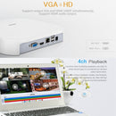 ESCAM PVR204 1080P 4CH+2CH ONVIF NVR Digital Video Recorder with 2CH Cloud Channel for IP Camera System (White)