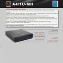 COTIER A4/1U-MS 1080N CE & RoHS Certificated 1 / 4 Previews Screen inch AHD DVR Digital Video Recorder
