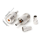 10 PCS UHF Female Jack SO239 Crimped RF Connector Coaxial Adapter