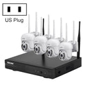 ESCAM WNK714 3.0 Million Pixels 4-channel HD Dome Camera NVR Wireless Monitoring Kit, US Plug